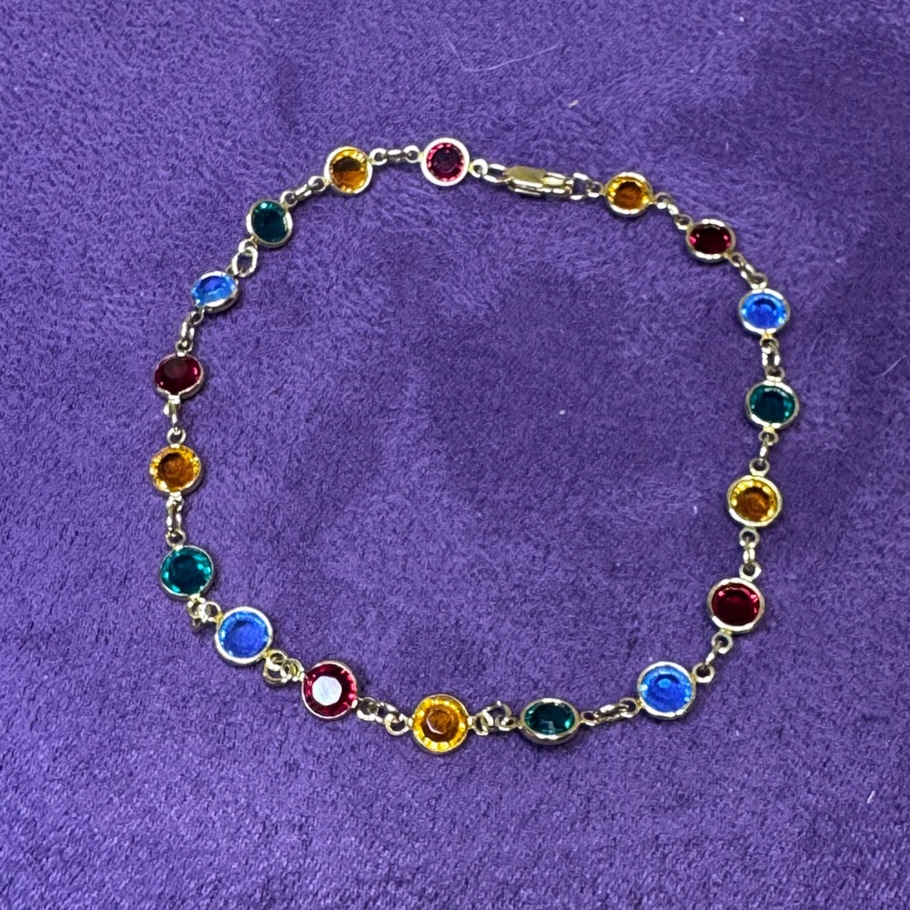 Elegant Multi-Color Gemstone Anklet